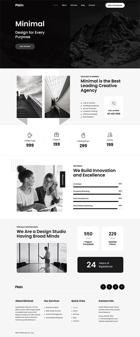 Plain WordPress Theme Free
