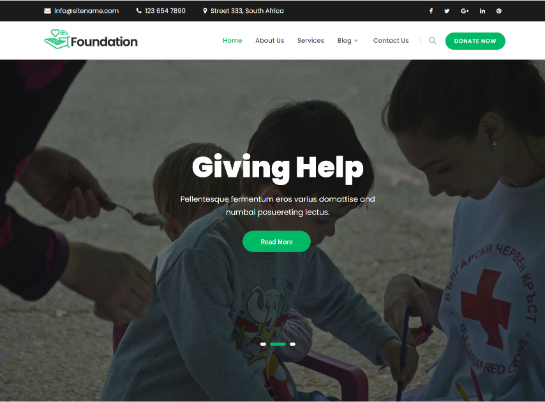 Charity Foundation WordPress Theme